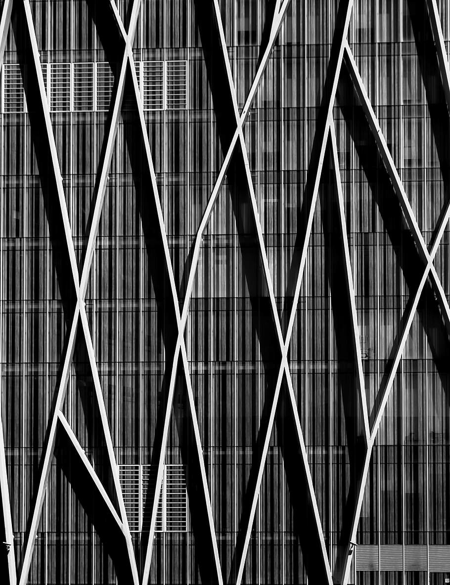 gray metal rail, abstract, architecture, art, building, construction HD wallpaper