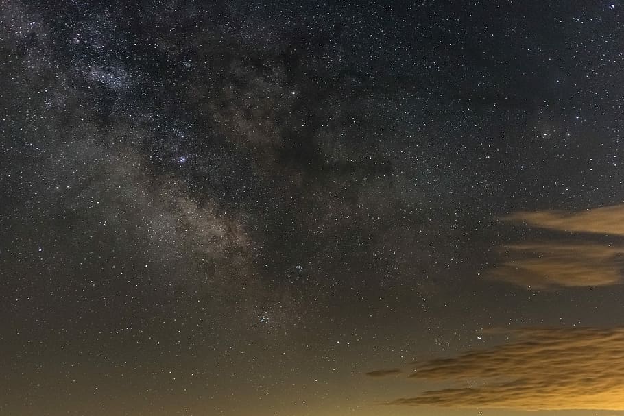 long exposure photography of stars, gray and black constellation HD wallpaper