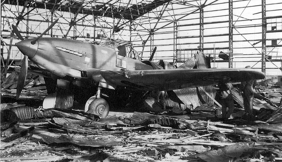 Abandoned Soviet-made North Korean Ilyushin Il-10 attack aircraft during the Korean War