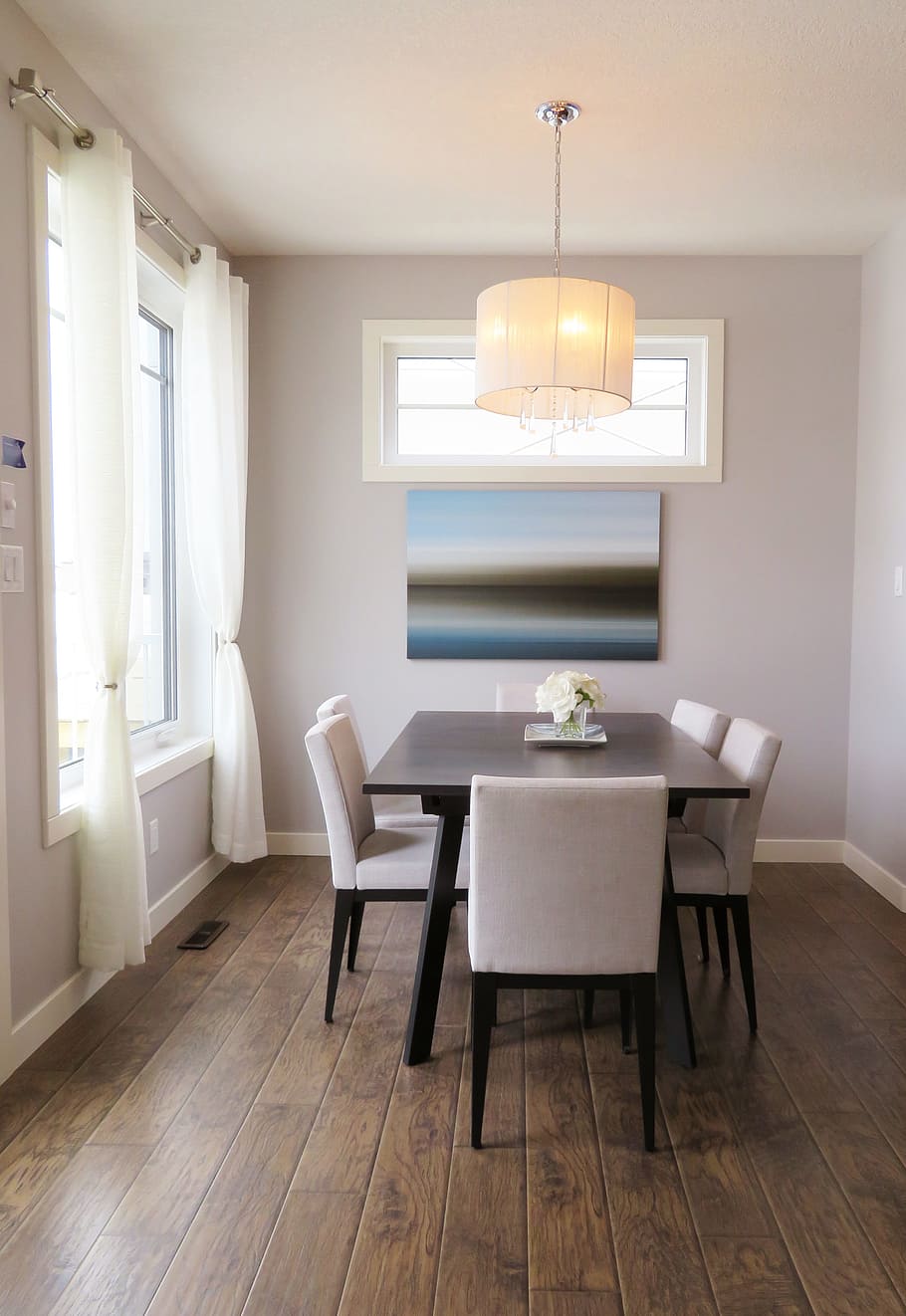 rectangular brown-top dining table, Dining Room, Chairs, Windows HD wallpaper