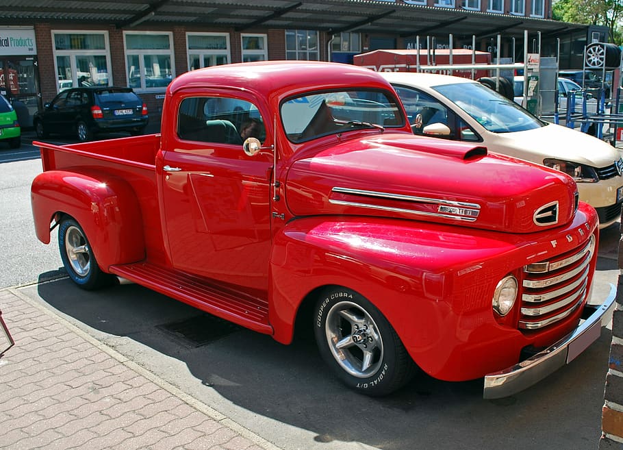 auto, ford, truck, oldtimer, classic, chrome, usa, vehicle HD wallpaper