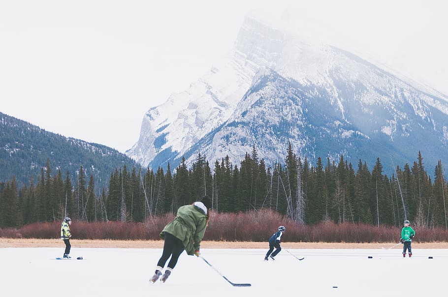 cold, fun, game, ice, ice hockey, landscape, mountain, ski resort, HD wallpaper