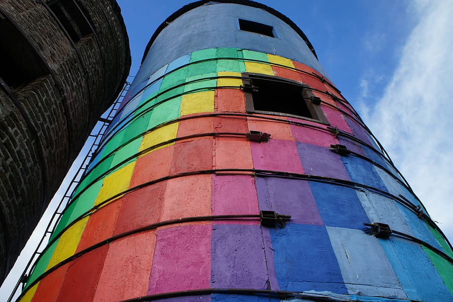 silo, down payment, tank, low angle view, sky, architecture HD wallpaper