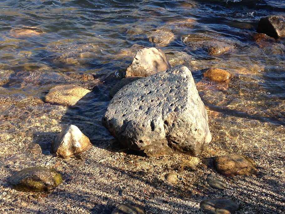 Water, Rock, River, beach, nature, sea, rock - Object, stone - Object HD wallpaper