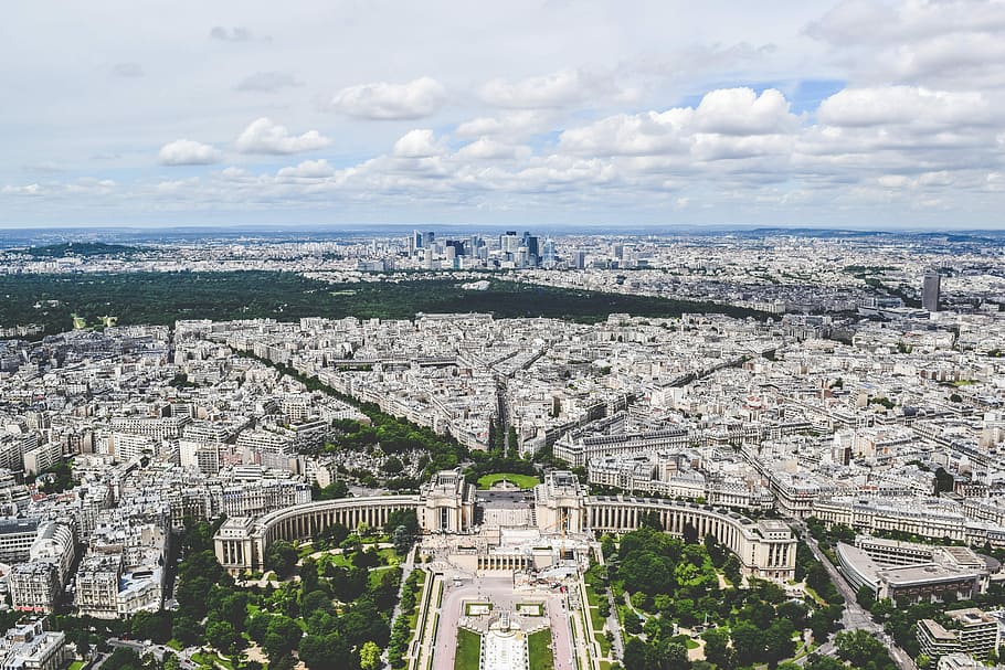 aerial photography of city, aerial photo of city skyline during daytime HD wallpaper