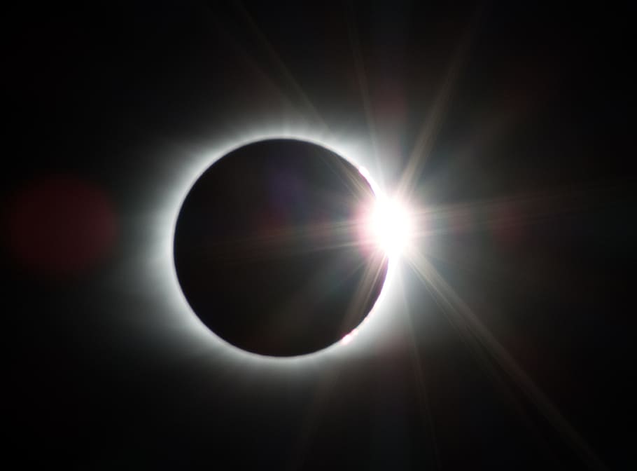 closeup photography of solar eclipse, 2017, sun, corona, diamond ring