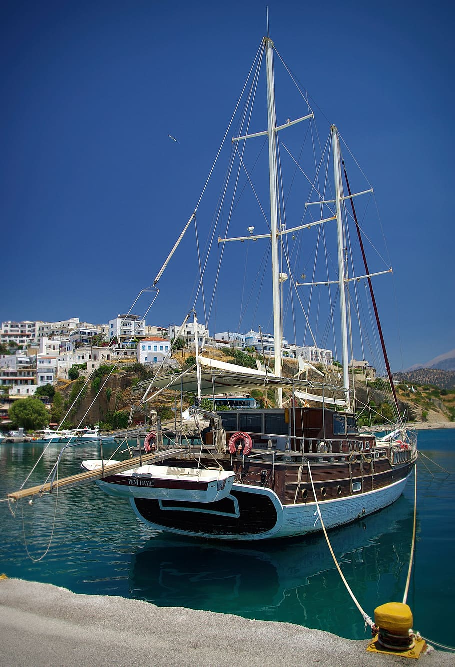 ship, boot, crete, water, more, port, nautical Vessel, harbor HD wallpaper