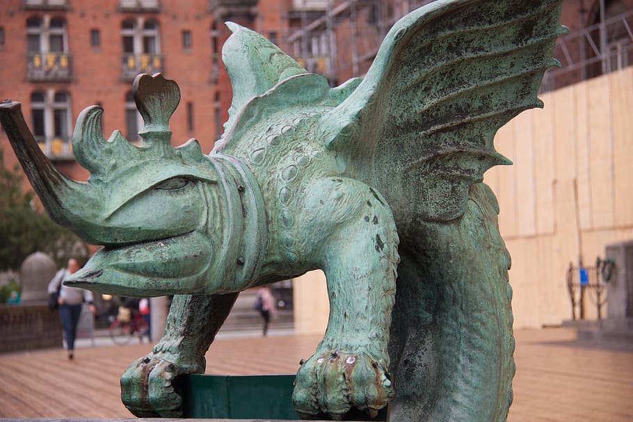 bronze, figure, dragon, decorating, sculpture, representation HD wallpaper