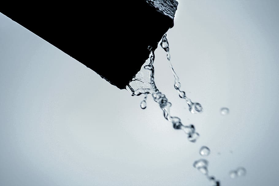 Water Rain Drop, grayscale photo of water drops, falling, edge HD wallpaper