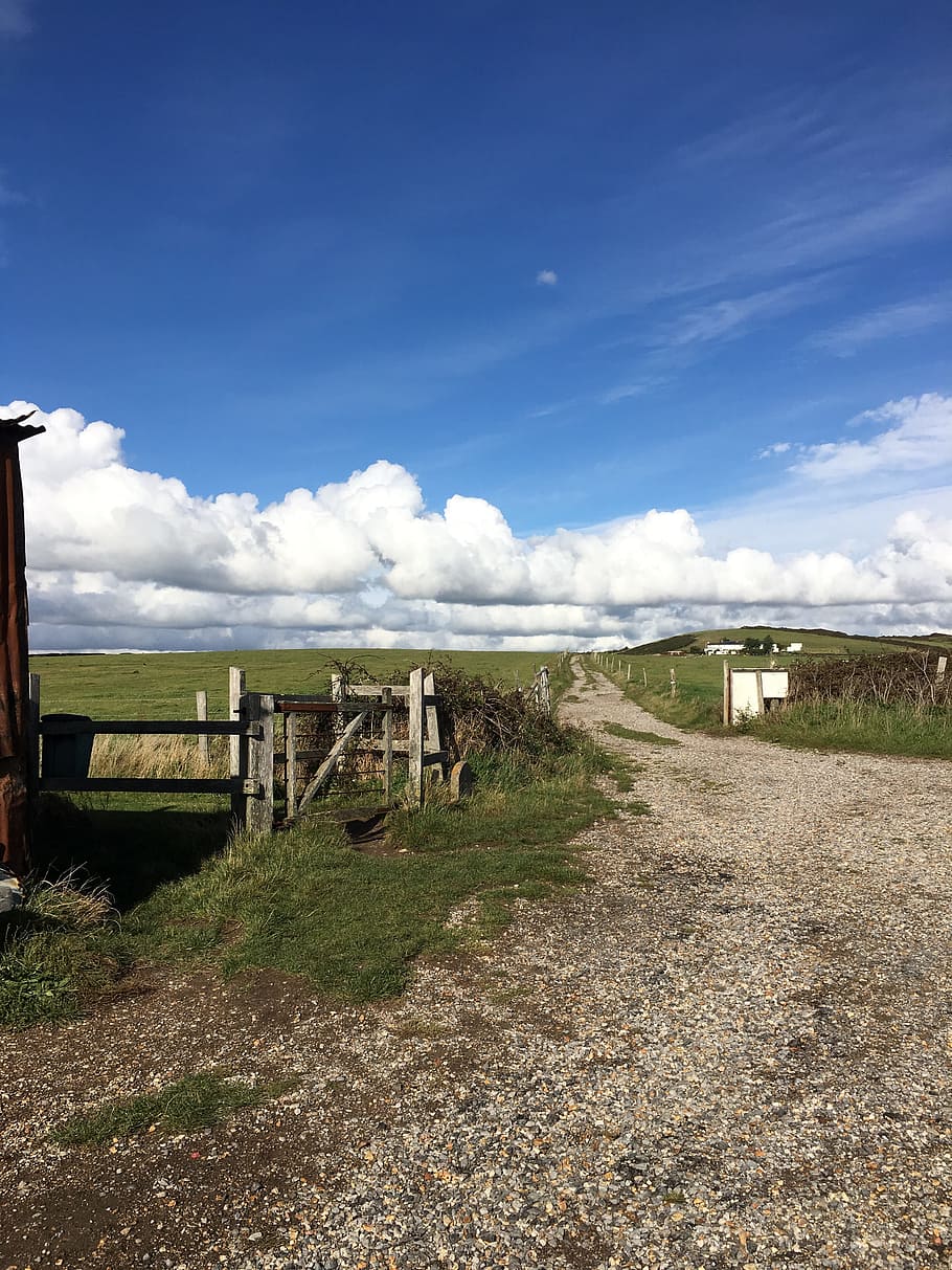 coastal path, chickerell, dorset, sky, cloud - sky, landscape HD wallpaper
