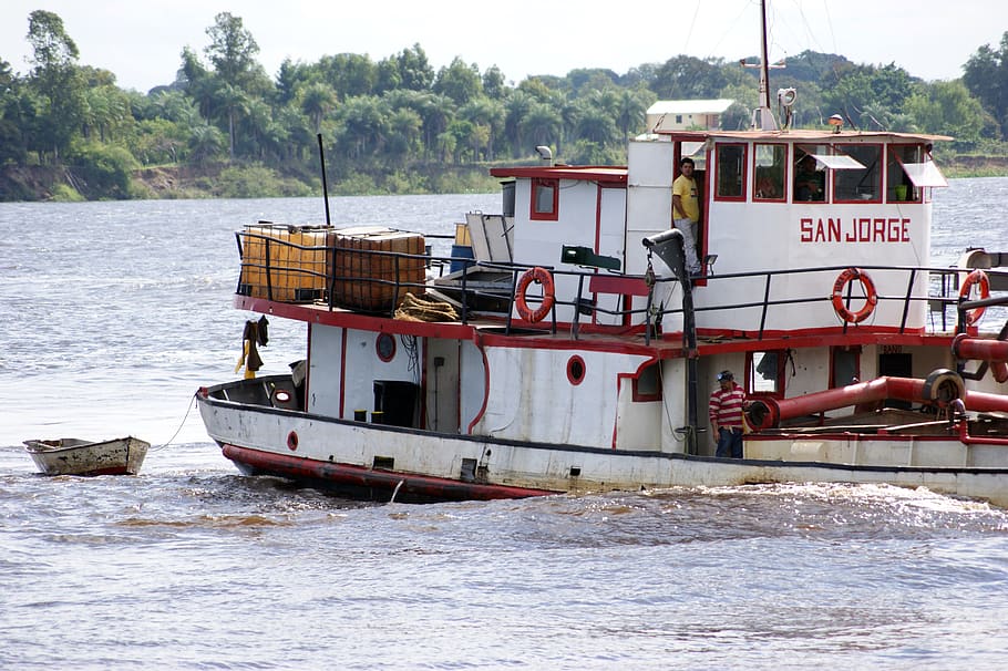 ship, river, rio paraguay, water, human, south america, nautical vessel, HD wallpaper