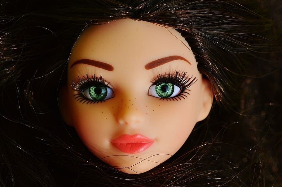 doll, pretty, face, eyes, beauty, hair, girl, play, children toys, HD wallpaper