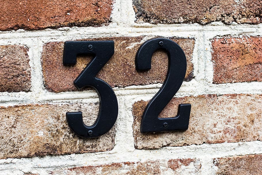 hd-wallpaper-black-number-32-signage-black-number-32-mounted-on-wall