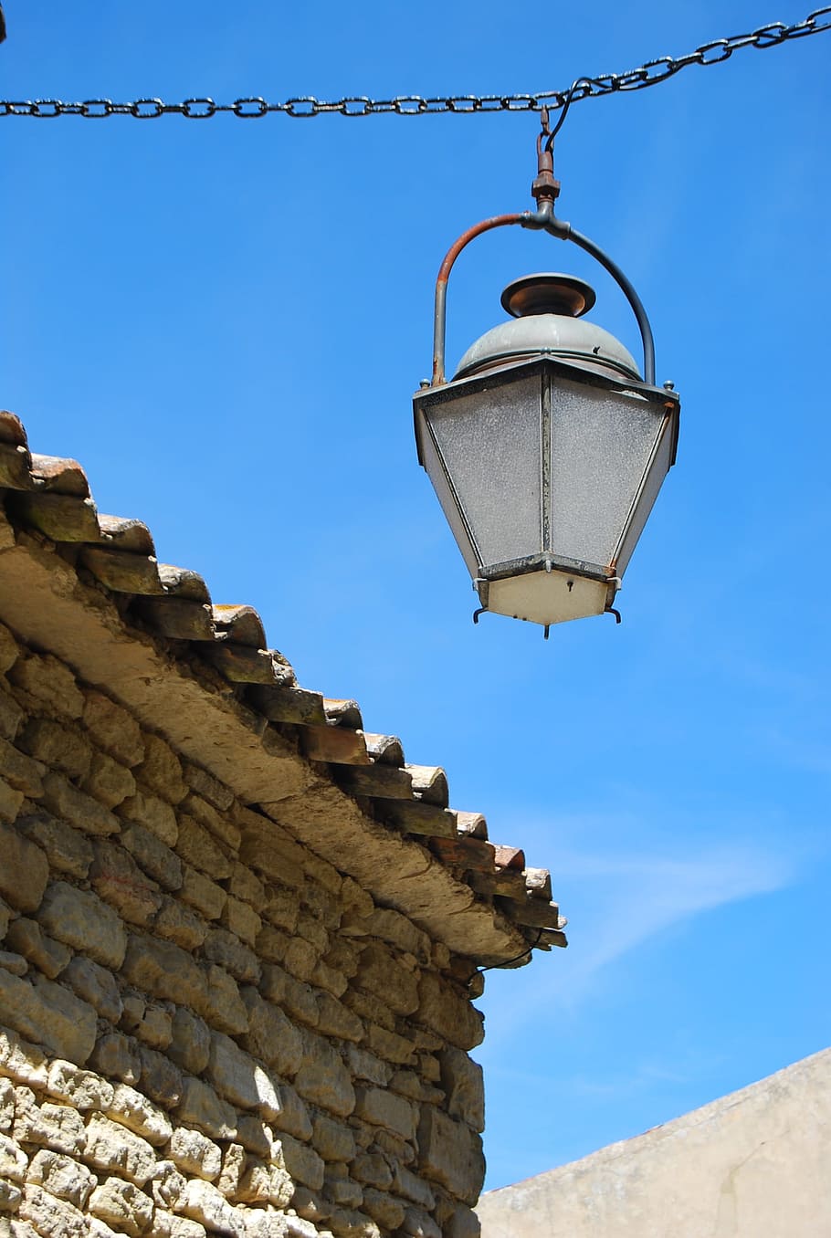Abstract, Lamp, Perspective, Blue, Light, sky, outdoors, low angle view HD wallpaper