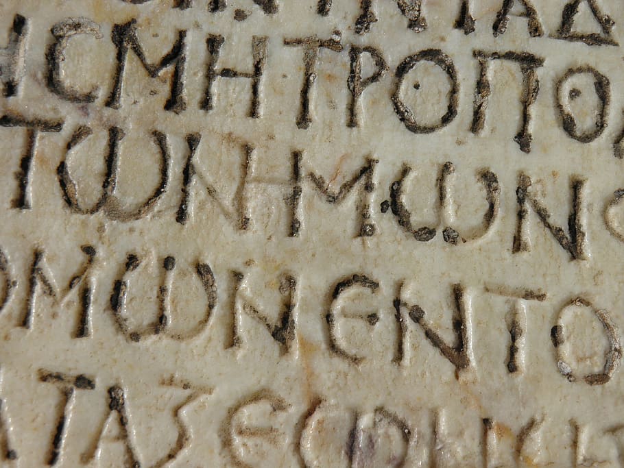 greek writing, engraving, stone, marble, greek antiquity, ancient ruins, HD wallpaper