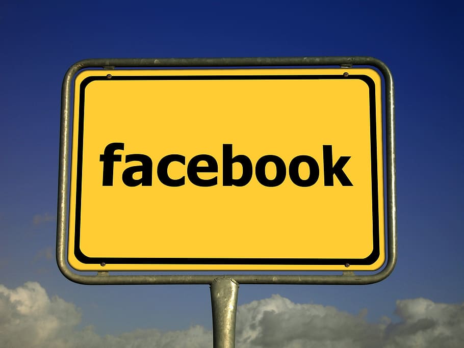 facefook signage, facebook, town sign, note, yellow, board HD wallpaper
