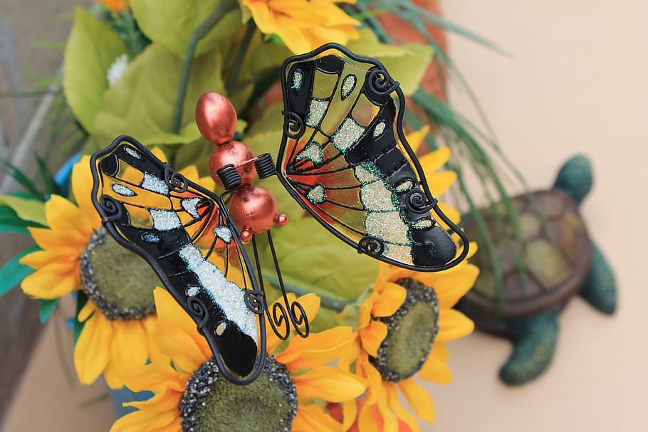 butterfly, art, design, summer, decoration, insect, style, colorful HD wallpaper