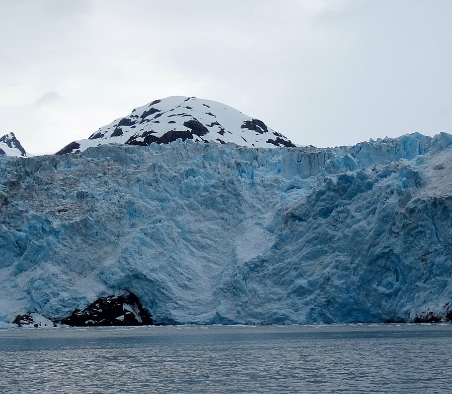 glacier, alaska, ice, water, snow, scenic, iceberg, cold, white