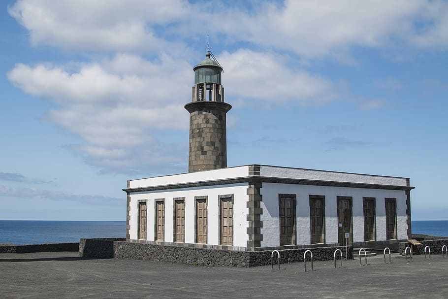 Old, Lighthouse, La Palma, Salinas, old lighthouse, canary islands, HD wallpaper