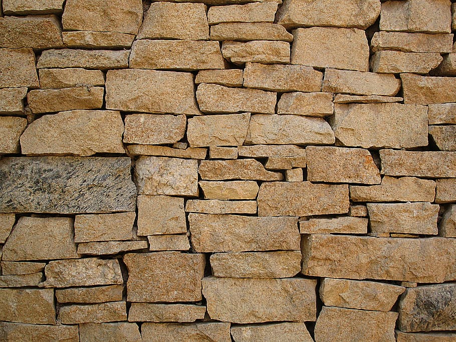 brown brick pavement, brown brick wall, stone, rock, masonry HD wallpaper