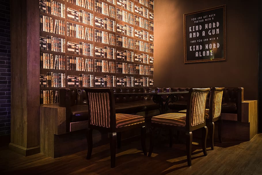 room, interior, dining, seat, chair, table, indoors, book, library HD wallpaper