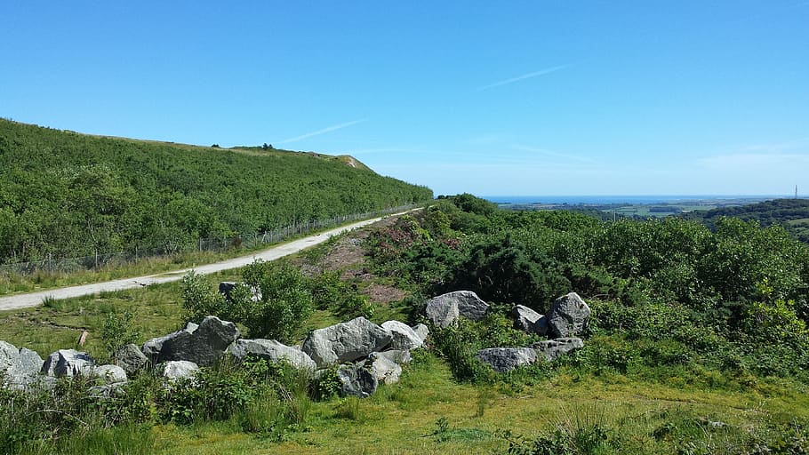 cornwall, lake, st austell, clay trail, view, scenery, sky HD wallpaper