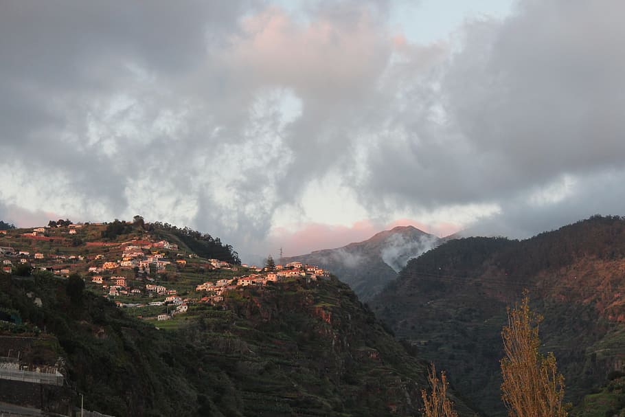 madeira, mountains, clouds, landscape, nature, portugal, summer HD wallpaper