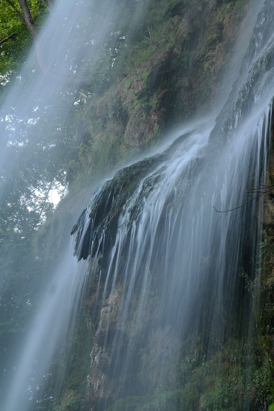 Waterfall, Urach Waterfall, long exposure, water veil, swabian alb, HD wallpaper