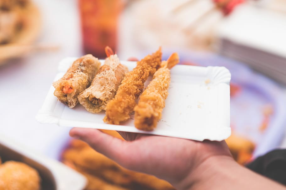 Fried Prawns from Open Air Food Market, breakfast, cooker, cooking HD wallpaper