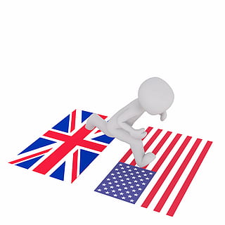 flag of United Kingdom and U.S.A, males, 3d model, isolated HD wallpaper