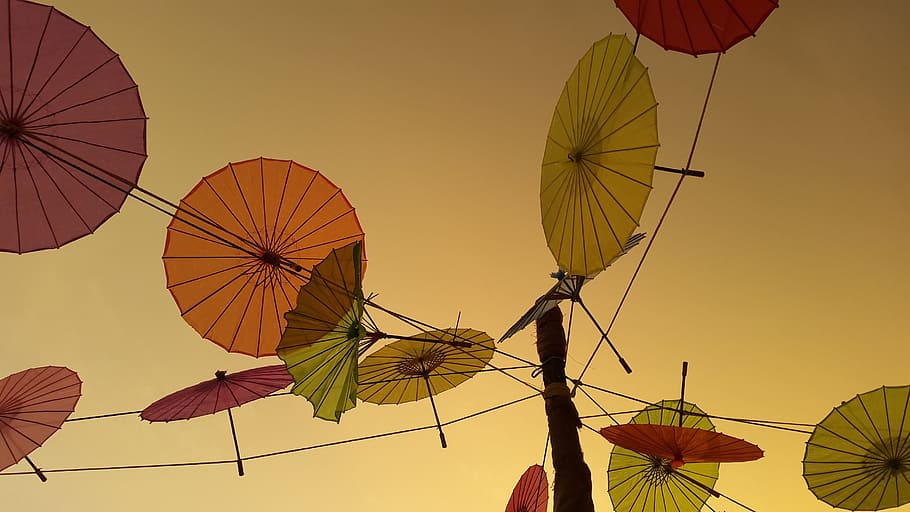 parasol, abstract, art, design, umbrella, vacation, holiday HD wallpaper