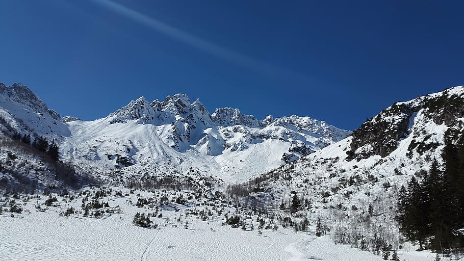 high tip of the miter, allgäu, fiderepass, winter, snow, mountains, HD wallpaper