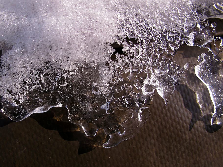 snow, ice, thaw, defrost, graphically, winter, drop of water HD wallpaper