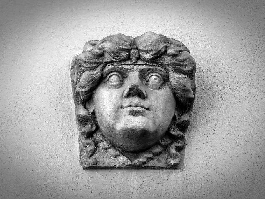 face, wall, stone, art, hauswand, contour, house facade, head HD wallpaper
