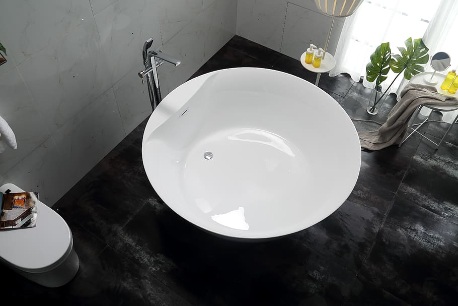 circle, bath, faucet, sink, indoors, domestic room, domestic bathroom HD wallpaper