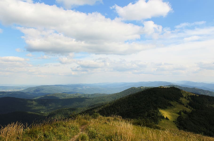 Mountains, Clouds, Landscape, sky, slopes, the carpathians HD wallpaper