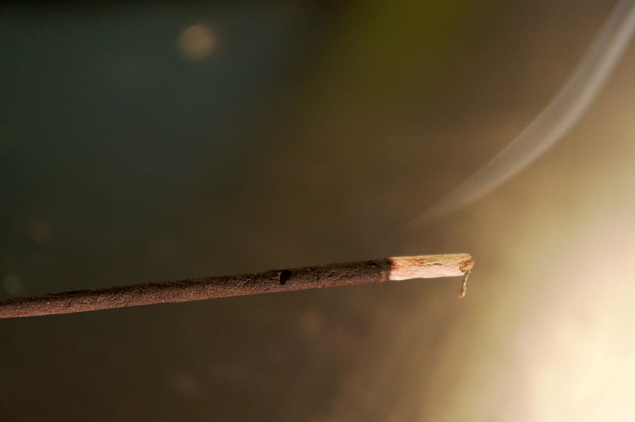 incense, stick, smoke, aromatic, fragrant, burning, black, brown HD wallpaper