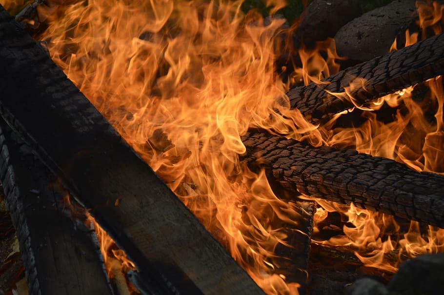 fire, burn, flame, heat, wood fire, campfire, burner, brand HD wallpaper