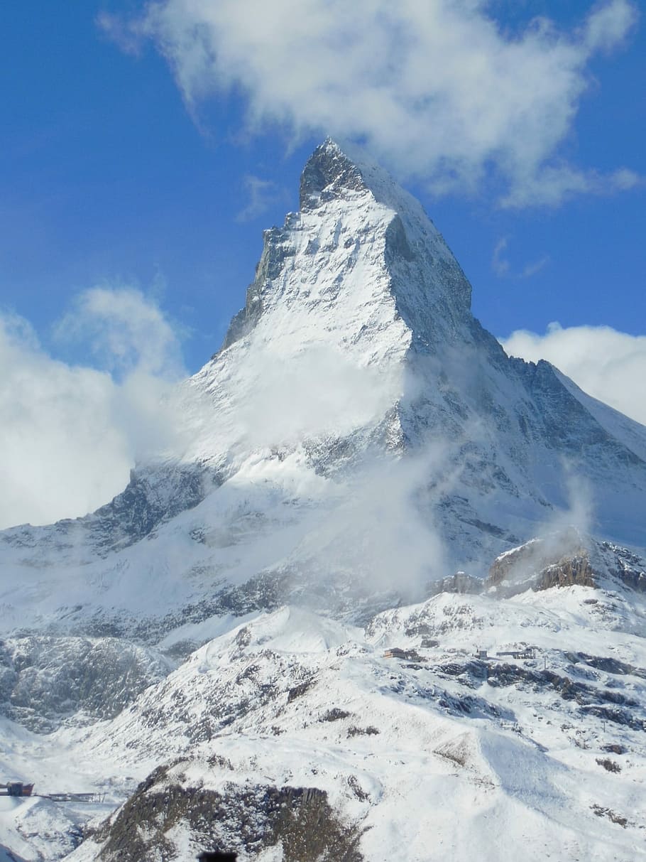 Alpine, Mountain, Snow, Clouds, Zermatt, matterhorn, switzerland HD wallpaper