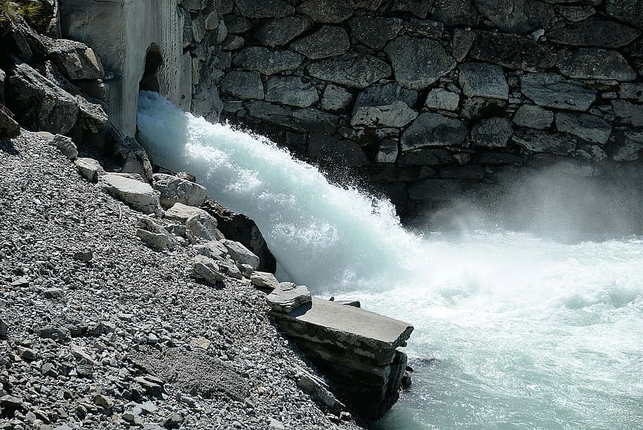 water, flow, roaring, spray, murmur, motion, power, sea, power in nature HD wallpaper