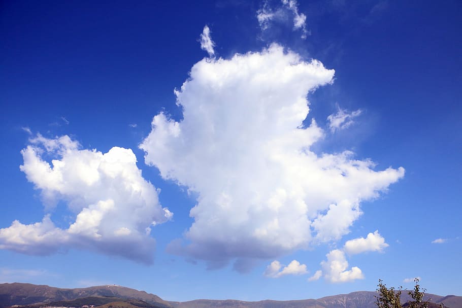 mountain, cloud, blue sky, nature, scenics, outdoors, landscape HD wallpaper