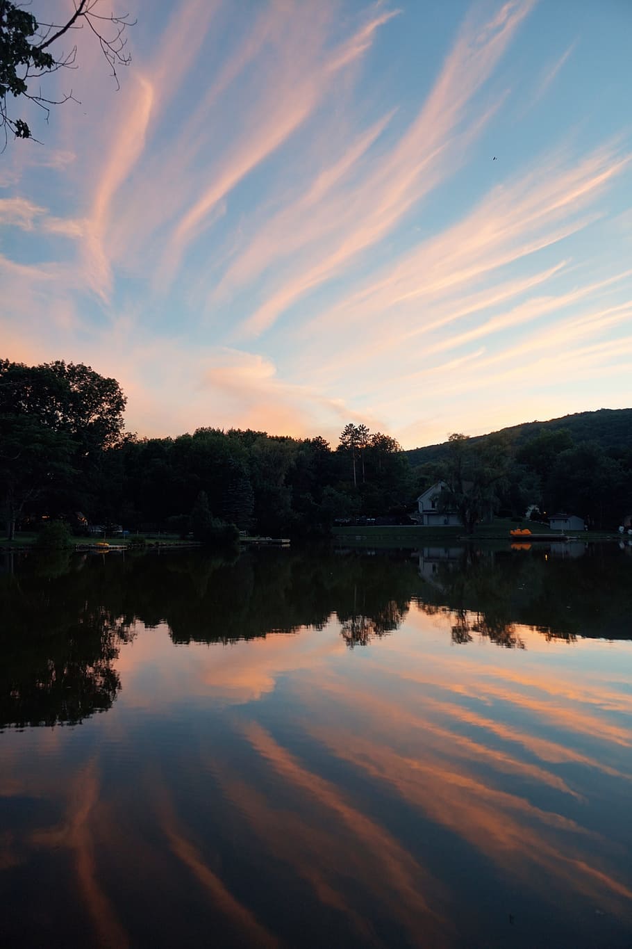nature, woods, clouds, sky, water, river, lake, forest, trees HD wallpaper