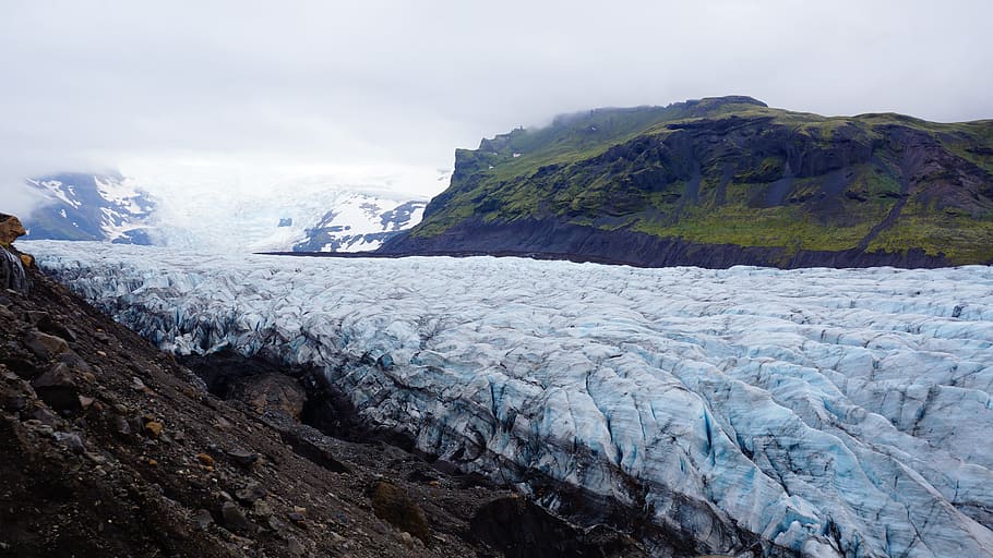 cloudy, cold, zing, frozen, glacier, ice, landscape, mountains HD wallpaper
