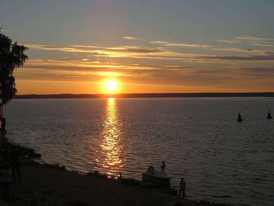summer, beach, sunset, evening, cheboksary, russia, sea, nature HD wallpaper