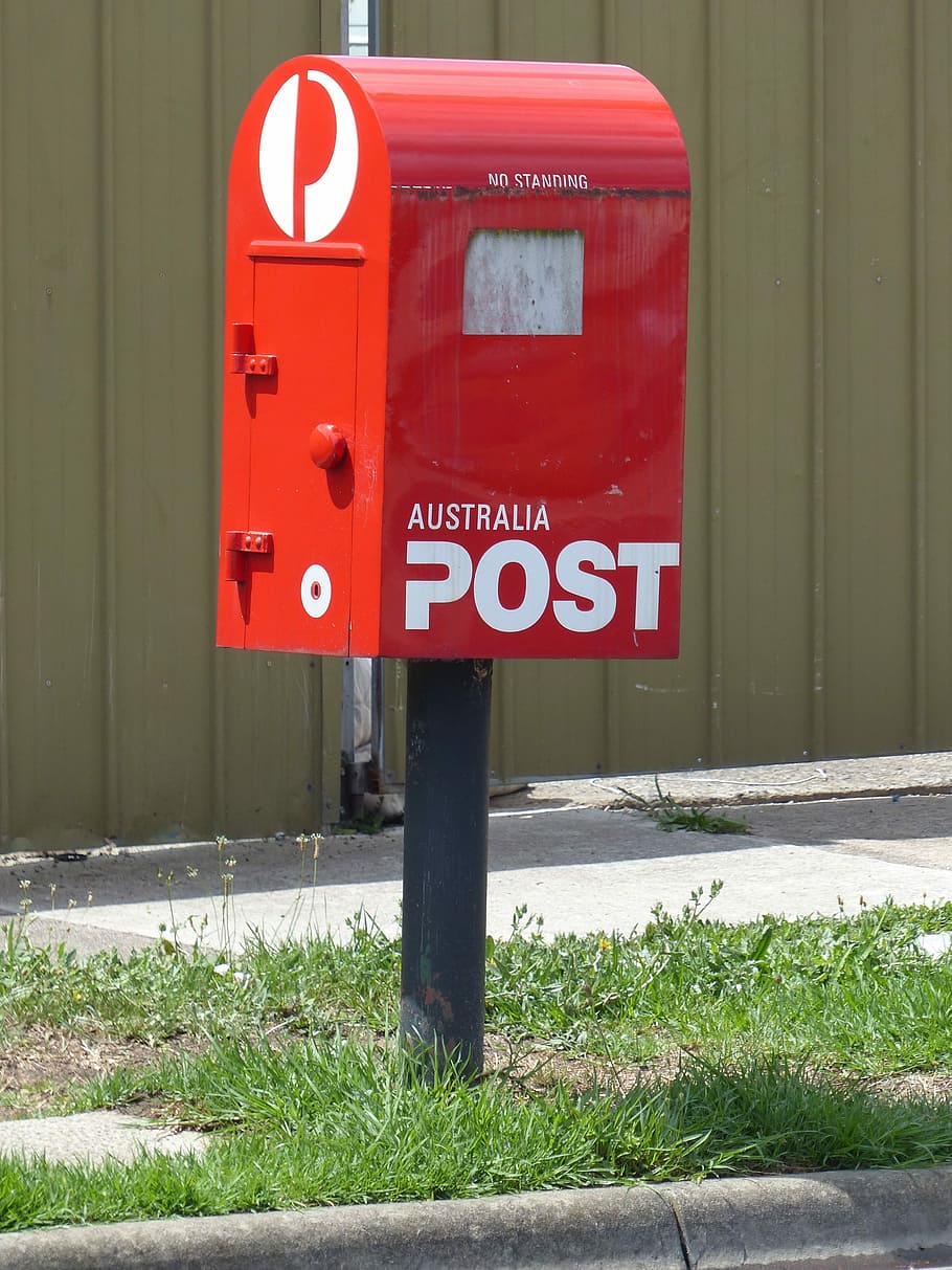Post Box, Mail, Letterbox, red, grass, gasoline, day, no people