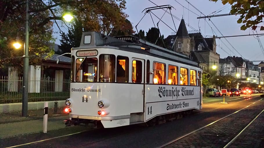 tram, nostalgic, transport, bönsche road, railroad track, transportation HD wallpaper