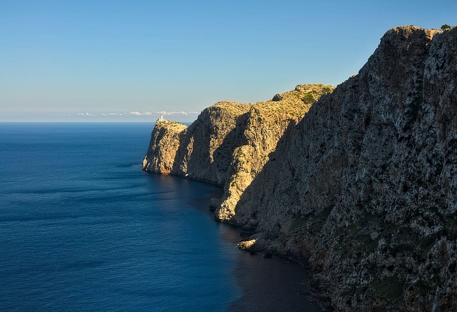 Formentor, Mallorca, Cap, Sea, cap formentor, rock, water, wind, HD wallpaper