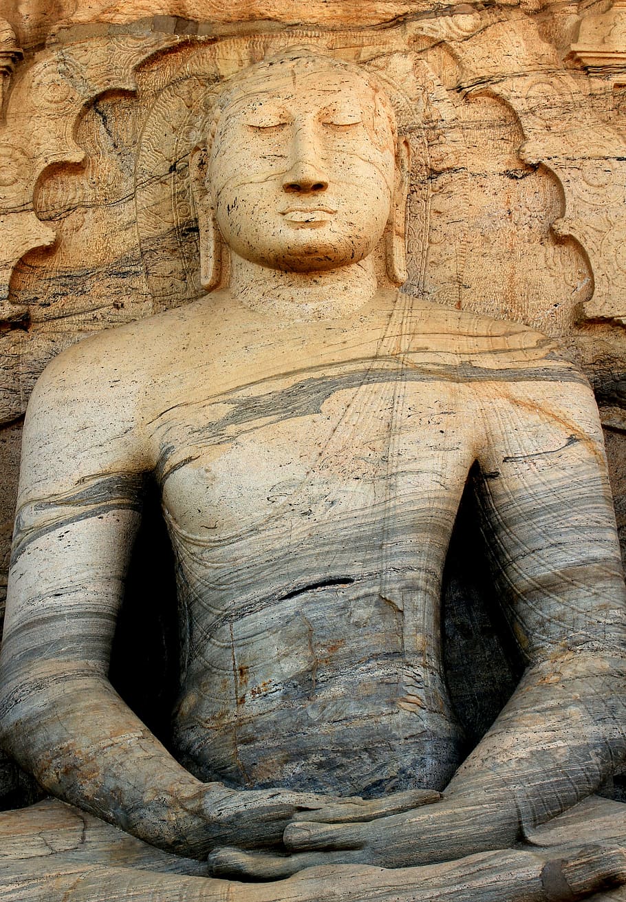stone, buddha, sri lanka, statue, buddhism, sculpture, buddhist