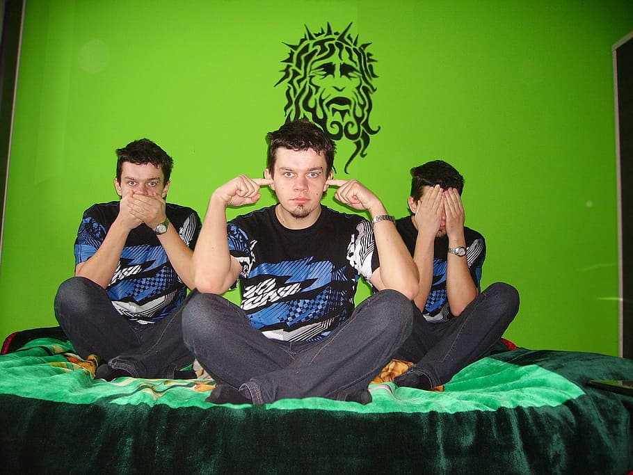 boy, hear, talk, see, green color, lifestyles, sitting, men HD wallpaper
