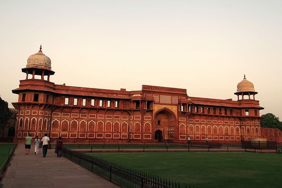 Jahangir Mahal, Pink Sandstone, agra fort, india, architecture, HD wallpaper